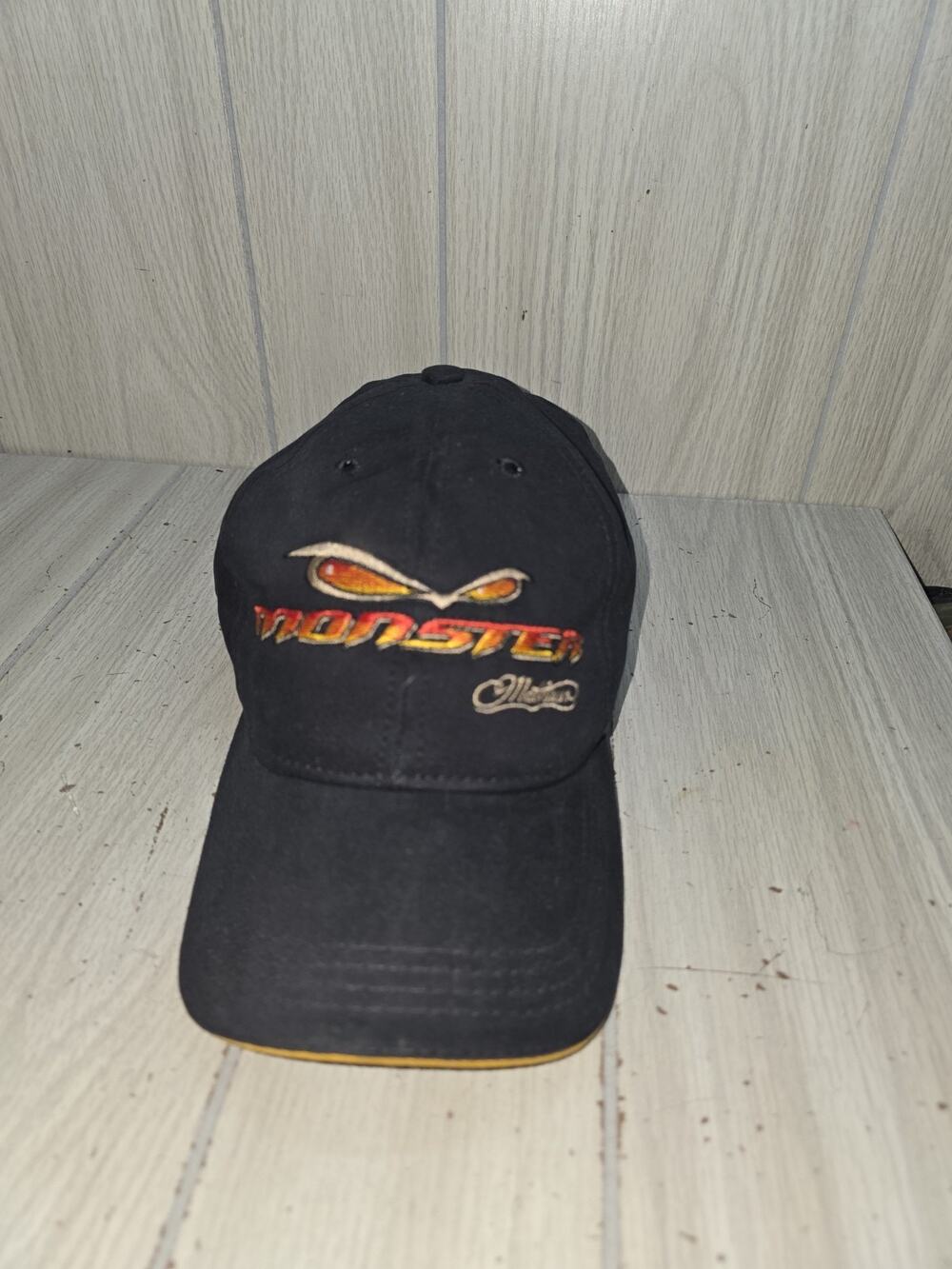 Vintage Monster Mathews Solocam Embroidered Black Hat USA Made Adjustable